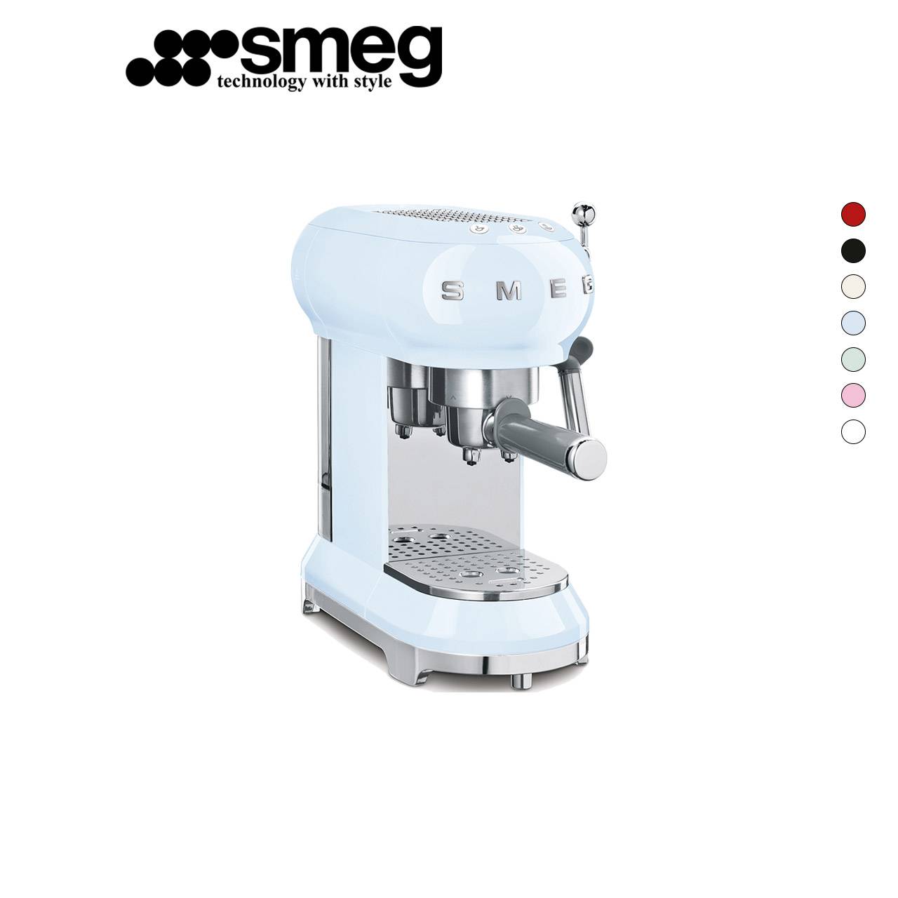 Smeg 50’s Retro Style Espresso Coffee Machine ECF01 ( White / Pink / Pastel Green / Cream