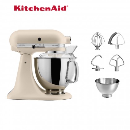 KitchenAid 5KSM175PSBFL Artisan 4.8L Tilt-Head Twin Bowl Stand Mixer Kitchen Machine (Fresh Linen) 5KSM175PSB 5KSM175