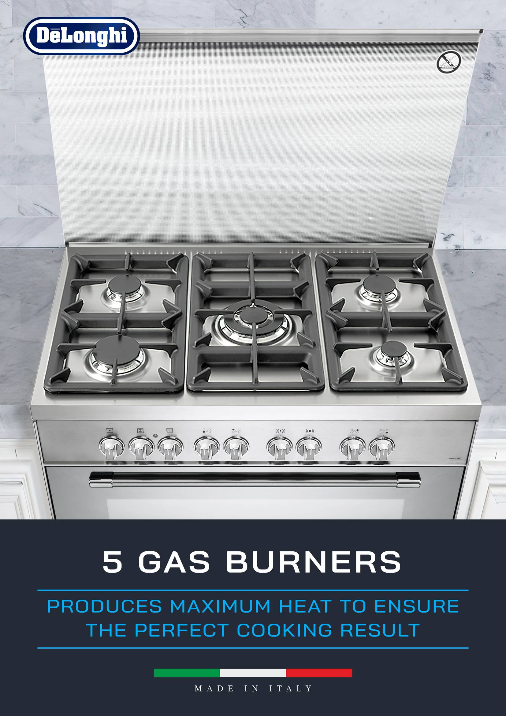 [Made in Italy] Delonghi DMX9823 CL Professional Dual Fuel Range