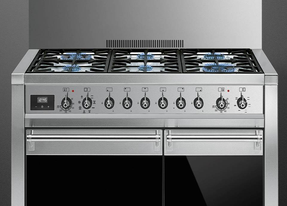Smeg A381 120cm Opera Dual Fuel Range Cooker Stainless Steel