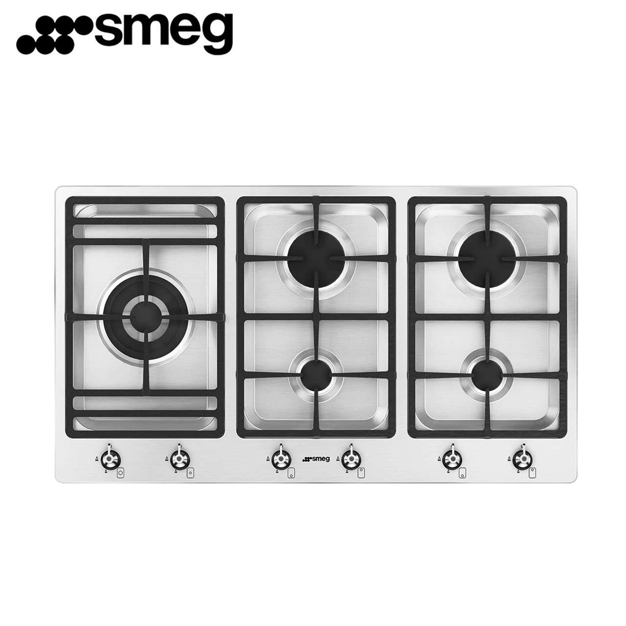Smeg PS9065 Classic 5 Burner Gas Hob 90cm (Stainless Steel)